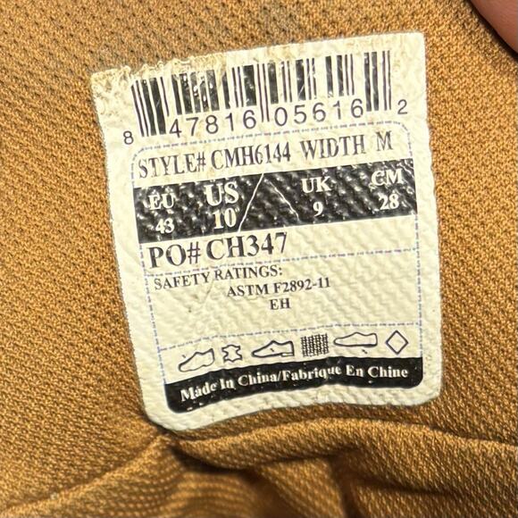 Carhartt CH347 Brown Leather Hiking Work Boots Waterproof Men’s 10 main image 5
